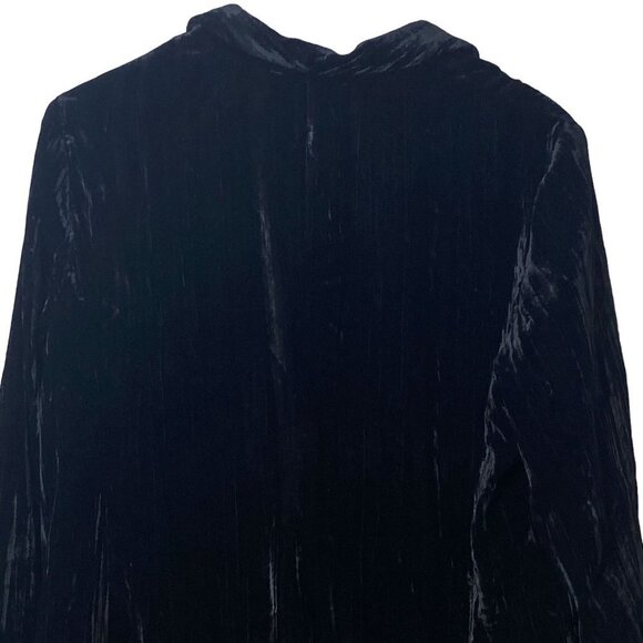 APT. 9 Velvet Boyfriend Blazer Large Black Crushed Velvet Jacket - Picture 5 of 10